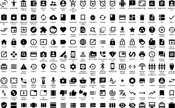 Material Icons - マテリアルデザイン向けに作られたGoogle製アイコン集